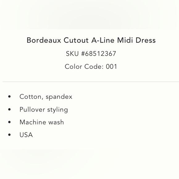 Bordeaux Cutout A-Line Midi Dress in Black - Picture 5 of 6